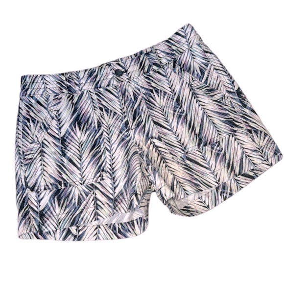 BANANA REPUBLIC BLACK WHITE COLOR-SPLASH FERNS SHORTS, SIZE 4 - Picture 1 of 5